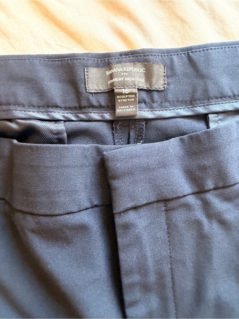 Banana Republic Navy Wide-Leg High-Rise Trousers - Picture 5 of 5